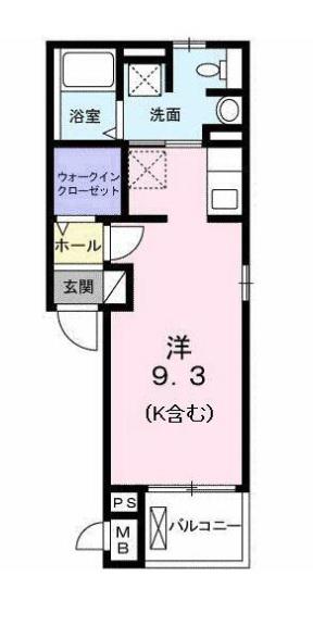 LA・PORTEL(ワンルーム/2階)の間取り写真