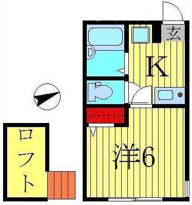 カレッジコート(1K/2階)の間取り写真
