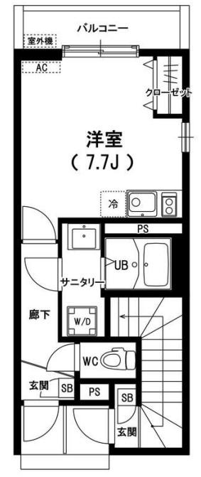 リブリ・たんぽぽ(ワンルーム/1階)の間取り写真