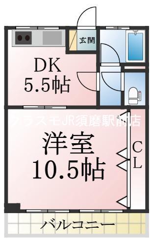 藤マンション(1DK/1階)の間取り写真