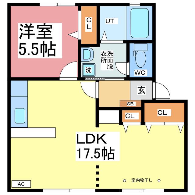スプラウトハイツ(1LDK/1階)の間取り写真