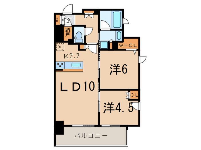 ディームス大井町(2LDK/3階)の間取り写真