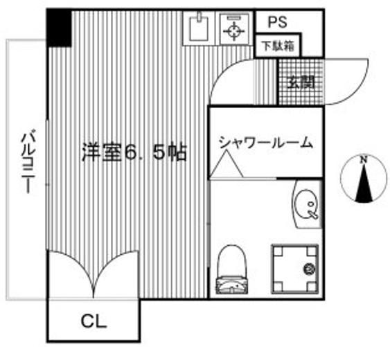 コマクサ自由が丘コーポ(ワンルーム/3階)の間取り写真