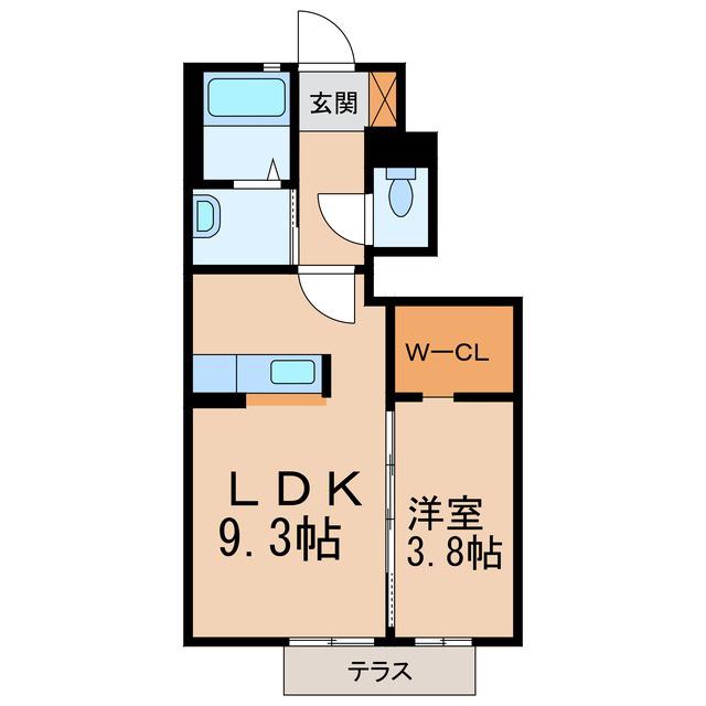 シャーメゾン北出島(1LDK/1階)の間取り写真