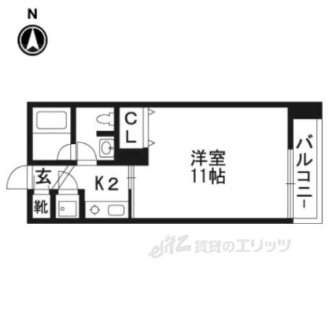 宝源ビル(1K/6階)の間取り写真