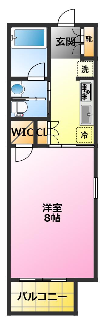 ビイルーム武蔵小杉(1K/2階)の間取り写真