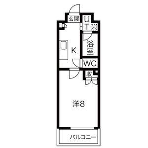 シティライフ明が丘(1K/4階)の間取り写真