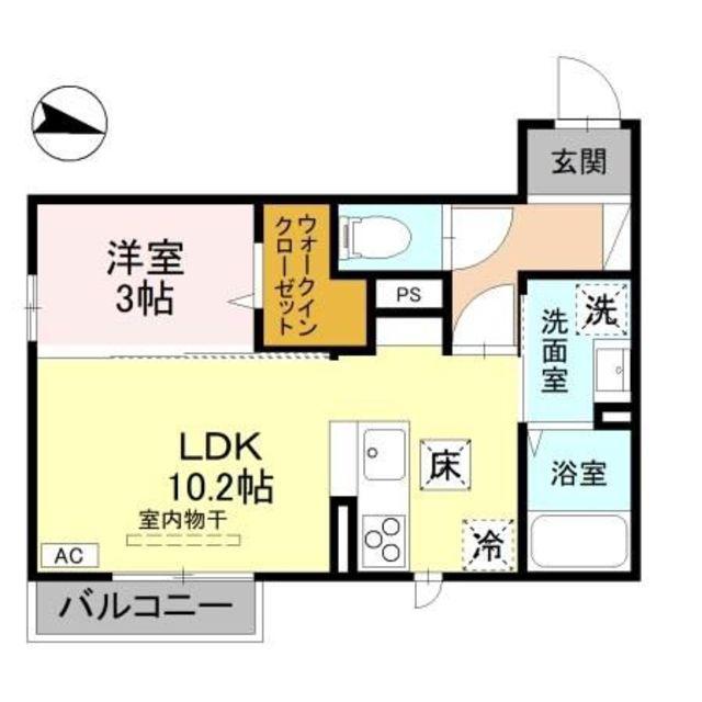 セレニテ(1LDK/1階)の間取り写真