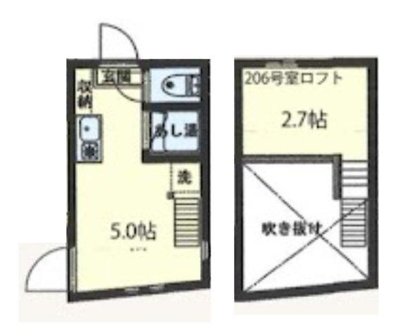 CIEL 中野(ワンルーム/2階)の間取り写真