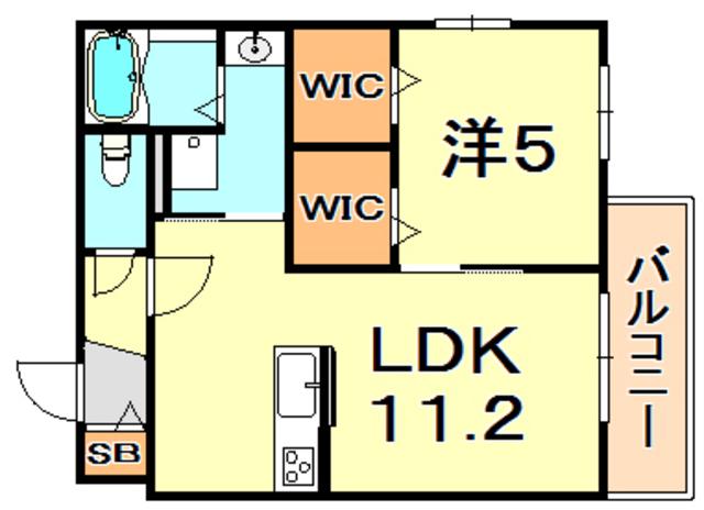メゾン六甲II(1LDK/1階)の間取り写真