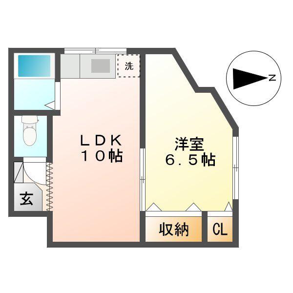 U-BOX岩川(1LDK/2階)の間取り写真