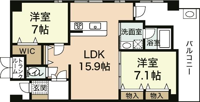 CERES(2LDK/3階)の間取り写真
