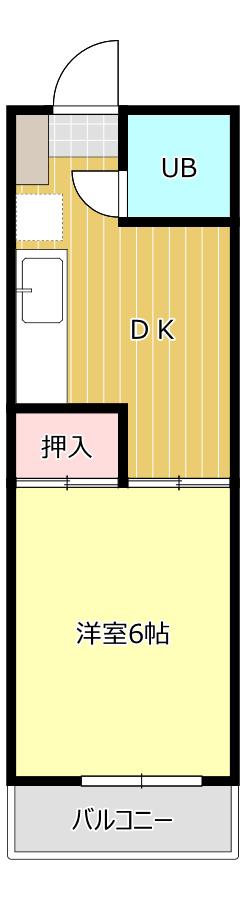 FCマンション(1DK/2階)の間取り写真