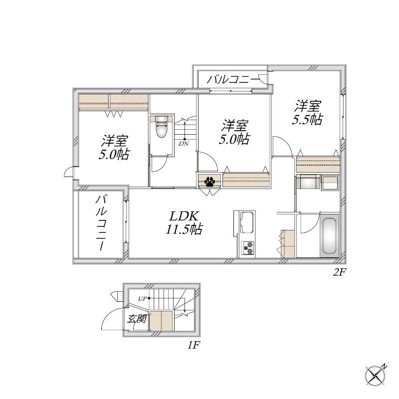 SANCTUARY GARDEN(3LDK/2階)の間取り写真