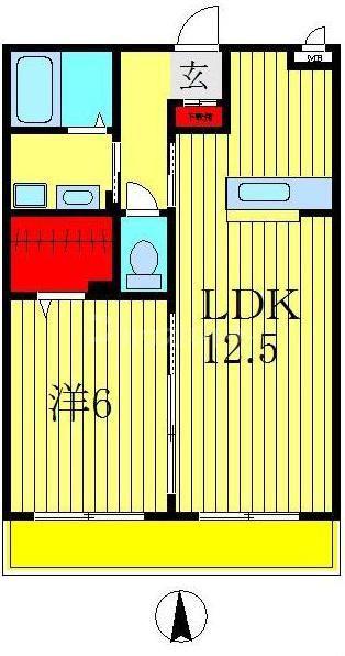 サンシャインII(1LDK/2階)の間取り写真
