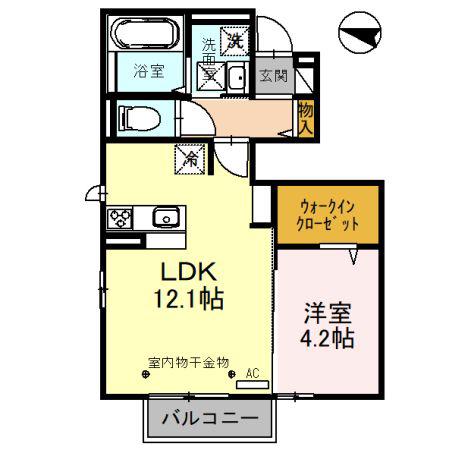 LUMINOUS西大泉(1LDK/1階)の間取り写真