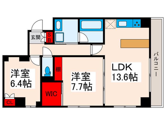 サンテラス(2LDK/2階)の間取り写真