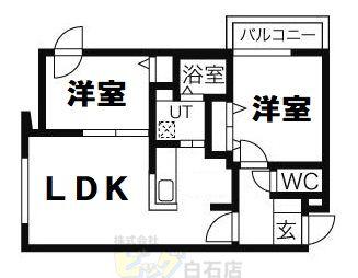 カサ リアン(2LDK/2階)の間取り写真