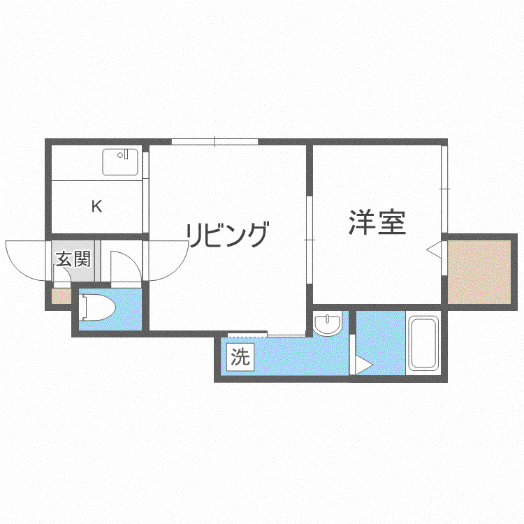 MANATWO(1LDK/2階)の間取り写真