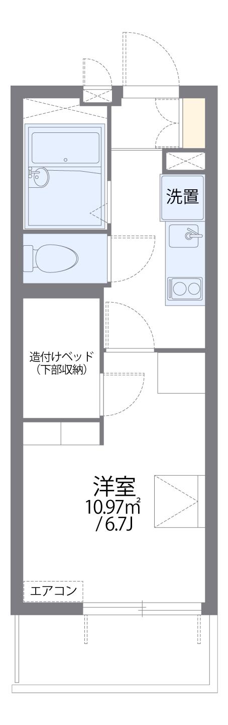 地下鉄名城線 東別院駅 徒歩8分 4階建 築20年(1K/2階)の間取り写真