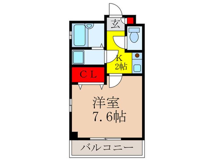 クローリス(1K/4階)の間取り写真