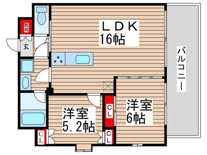アーク松戸レジデンス(2LDK/11階)の間取り写真