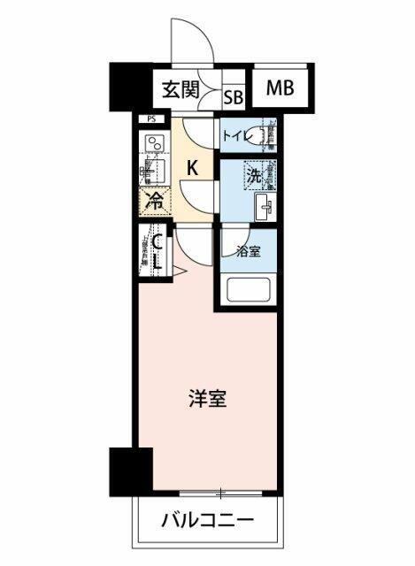 クレヴィスタお花茶屋(1K/9階)の間取り写真