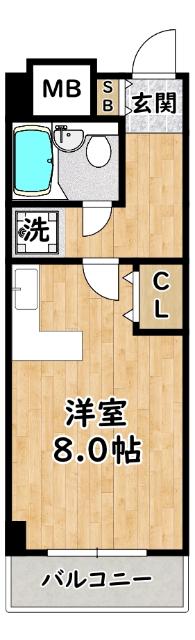 ダイアパレス塚本II(ワンルーム/6階)の間取り写真