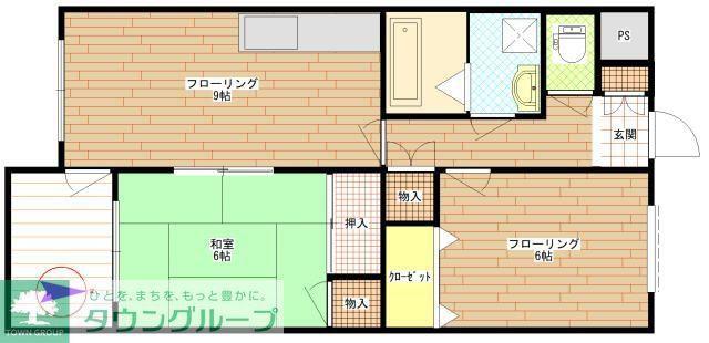 アーバンハーモニー本屋敷(2LDK/4階)の間取り写真