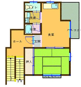 パインクレスト(1DK/1階)の間取り写真