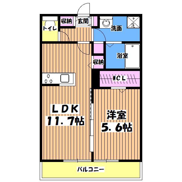 クレイズ(1LDK/4階)の間取り写真
