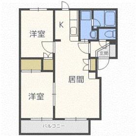 ルミエール29(2LDK/1階)の間取り写真