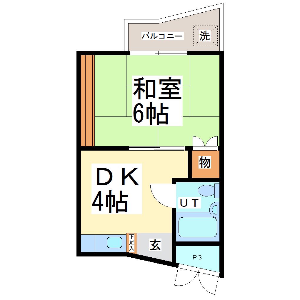 コーポアジサイ(1DK/2階)の間取り写真