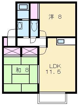 コートクレールAB棟(2LDK/2階)の間取り写真