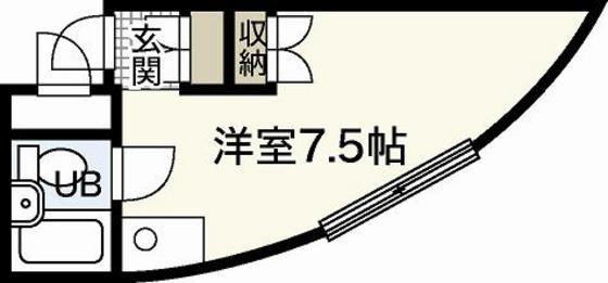 リバーサイド吉島(ワンルーム/4階)の間取り写真