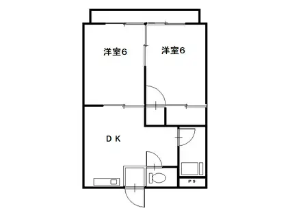 富士ハイツ(2DK/2階)の間取り写真