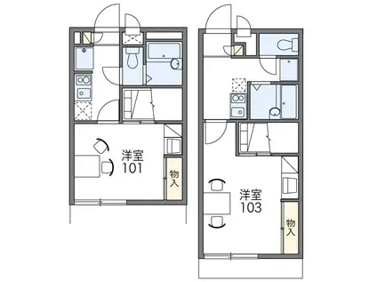 レオパレスさくらC(1K/1階)の間取り写真