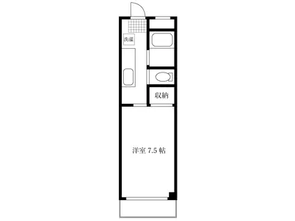 トップヒルズ北山(1K/4階)の間取り写真