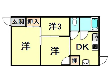 サンヒルズ須磨(3DK/2階)の間取り写真