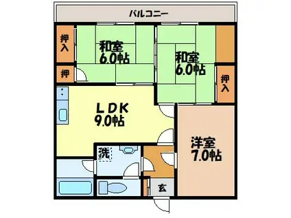 プライムステージ(3LDK/4階)の間取り写真
