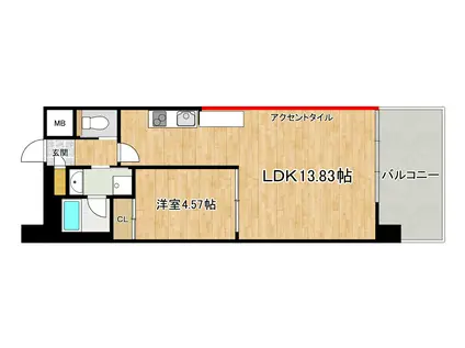 プレジオ今福鶴見(1LDK/7階)の間取り写真