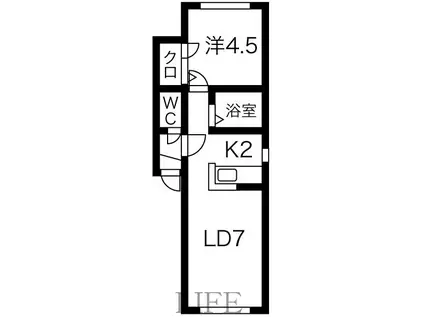 フォレスト栄弐番館(1LDK/3階)の間取り写真