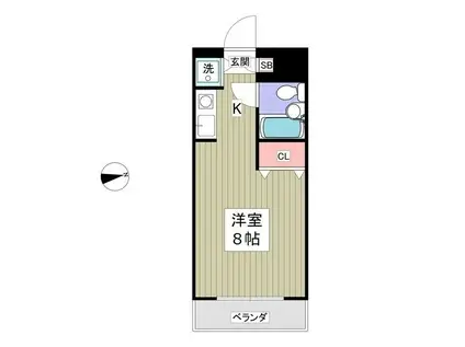 湘南平塚コート(ワンルーム/3階)の間取り写真