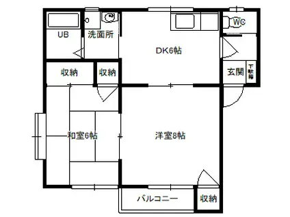 パークハイツサトウ(2DK/2階)の間取り写真