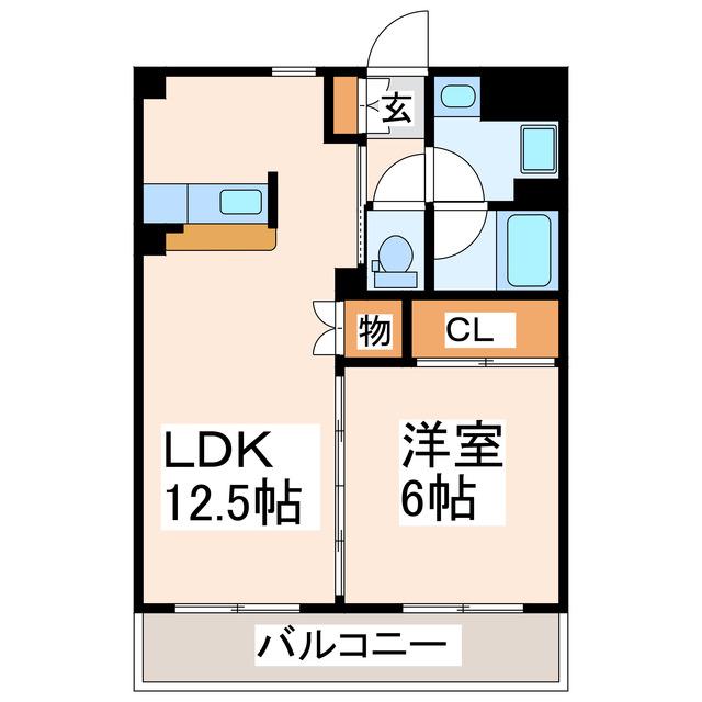 レジデンスカメリアII(1LDK/2階)の間取り写真