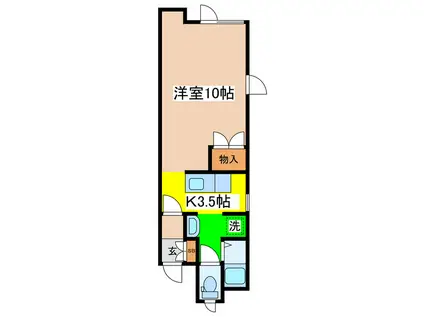 ＪＲ釧網本線 釧路駅 車で18分 2階建 築35年(1K/1階)の間取り写真