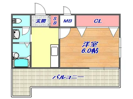 ブロスコート六甲Ⅱ(1K/8階)の間取り写真