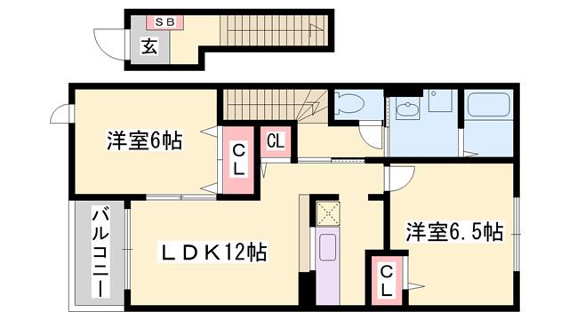 フィールドパレスV(2LDK/2階)の間取り写真