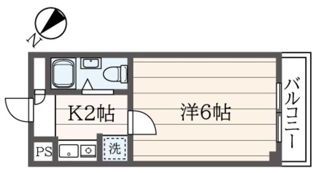 GRANDE永山(1K/3階)の間取り写真