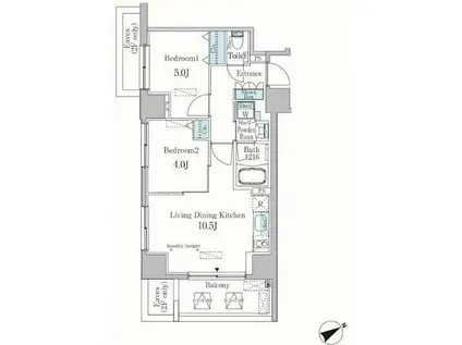 カーサスプレンディッド恵比寿1丁目アネックス(2LDK/8階)の間取り写真